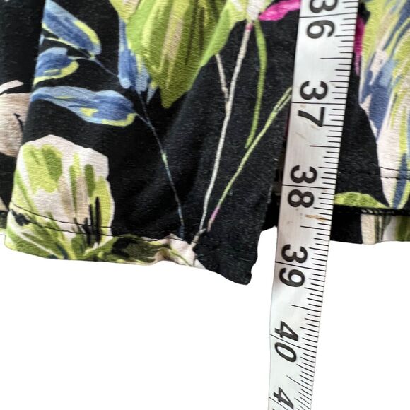 J Jill Womens Wearever Collection Dress S Black Multi Tropical Floral Sleeveless - Picture 10 of 15